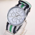 New Fashion Round 2 zones ladies cheap geneva leather watch